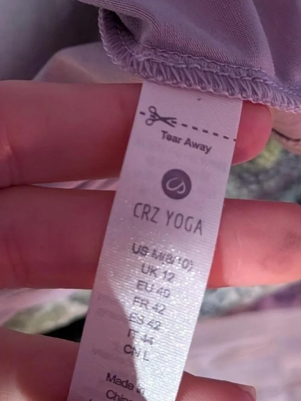 CRZ YOGA Lilac Tank Top with Pastel Seafoam and Coral Design